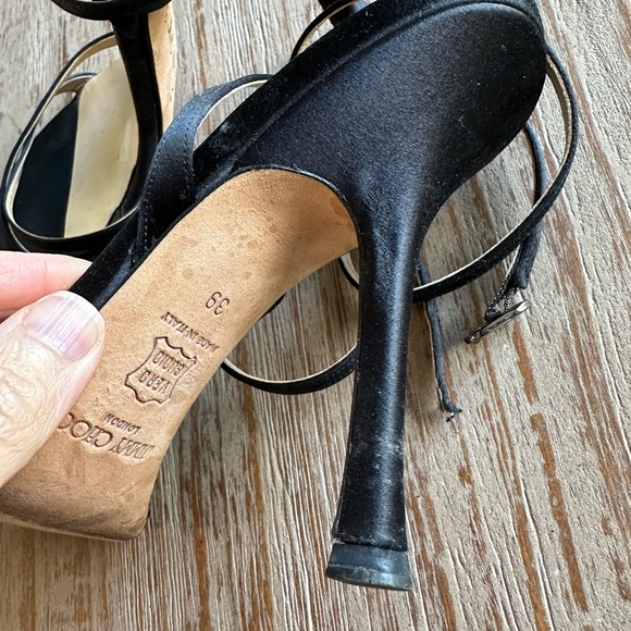 Jimmy Choo Black Satin Stiletto Heels 39 - Picture 10 of 12